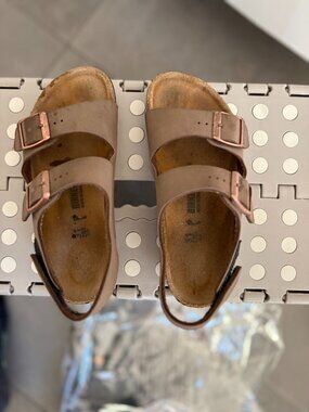 Kids Birkenstock Rio Sandals Taupe – Size 31 / US 13